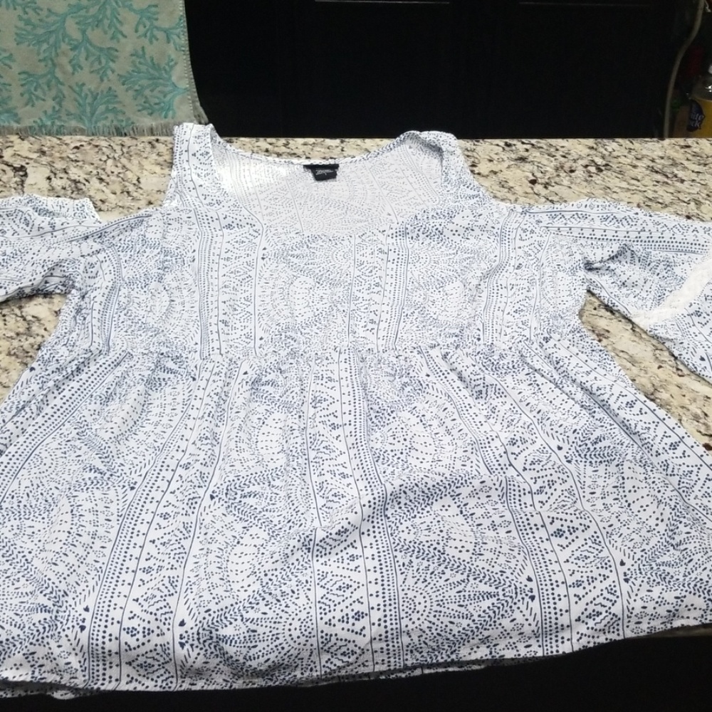 Blue and white shirt